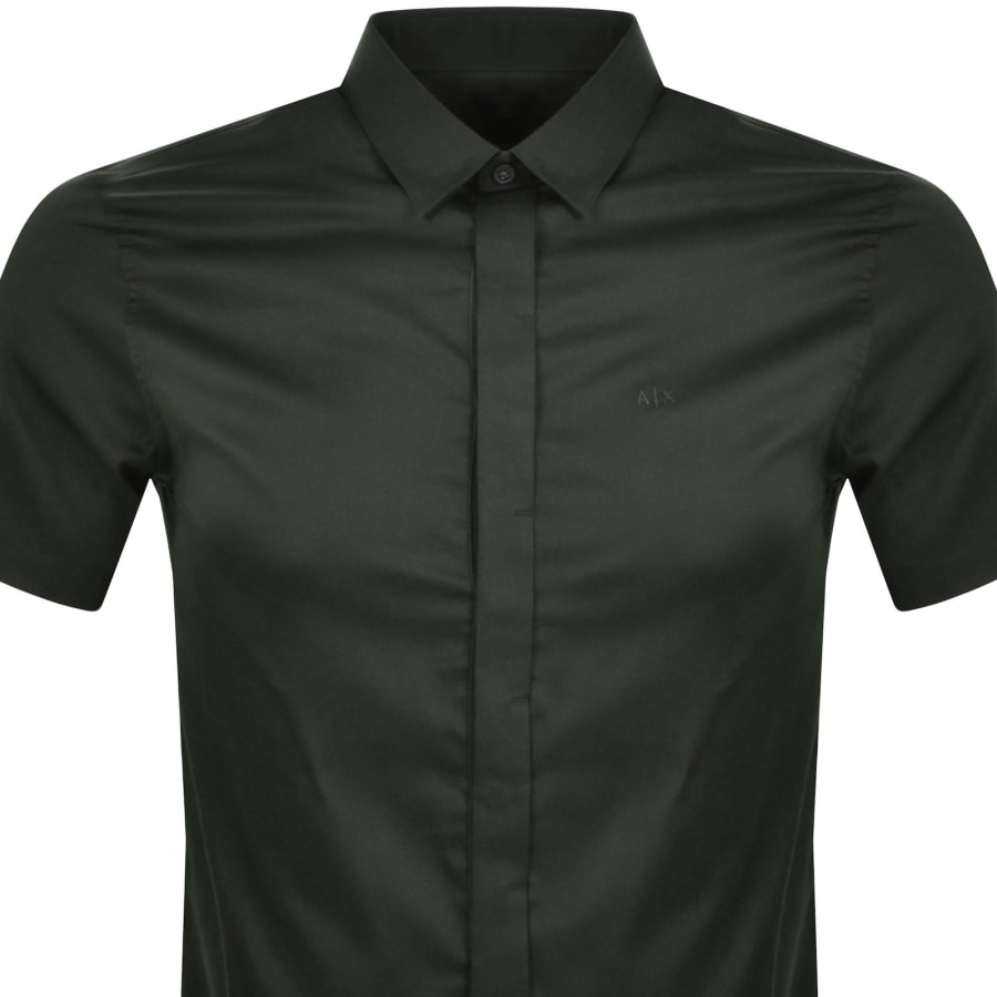 Armani Exchange Slim Fit Short Sleeved Shirt Green male Small